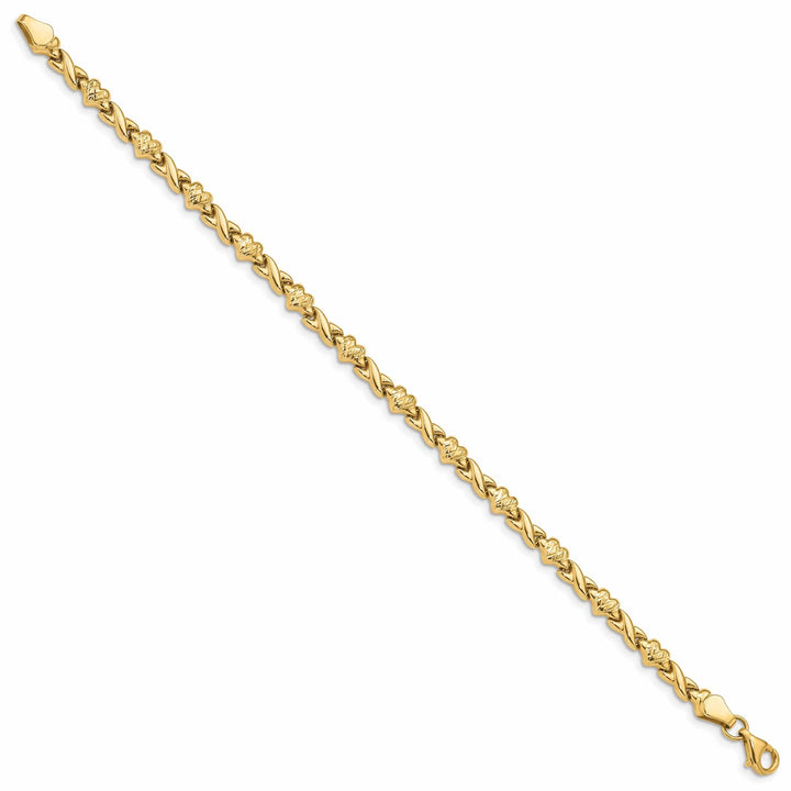 Lovely Rita's Bracelets 14k yellow gold bracelet X and Heart Design. 7-inch