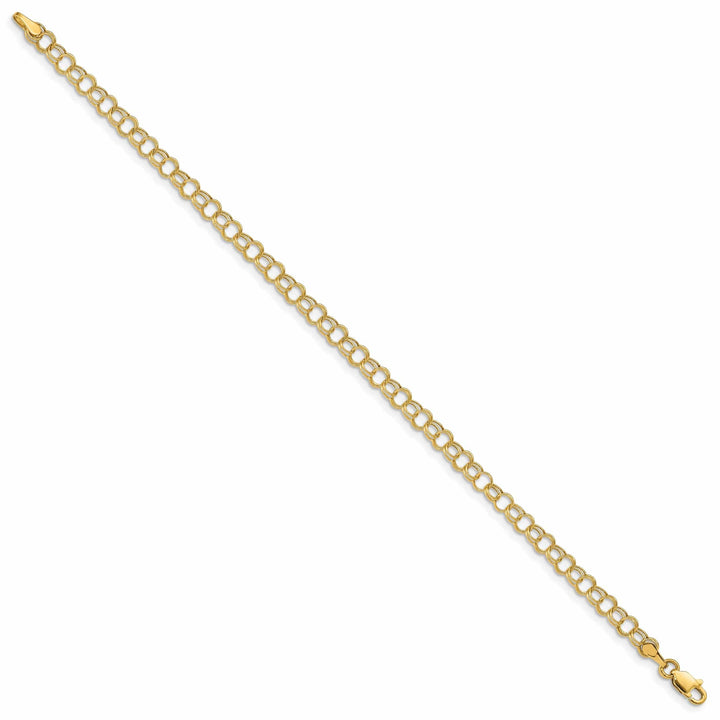Lovely Rita's Bracelets 14k Yellow Gold Charm Bracelet, 4-mm, 7-inch, Semi-Solid Link Design