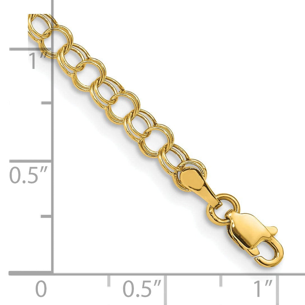 Lovely Rita's Bracelets 14k Yellow Gold Charm Bracelet, 4-mm, 7-inch, Semi-Solid Link Design