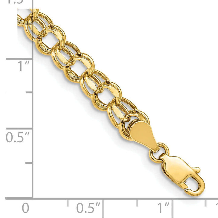 Lovely Rita's Bracelets 14k Yellow Gold Charm Bracelet, 5.5-mm, 8-inch, Semi-Solid Link Design