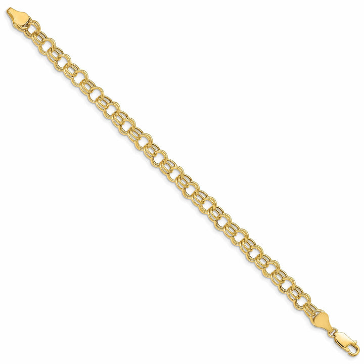 Lovely Rita's Bracelets 14k Yellow Gold Charm Bracelet, 6-mm, 8-inch, Semi-Solid Link Design