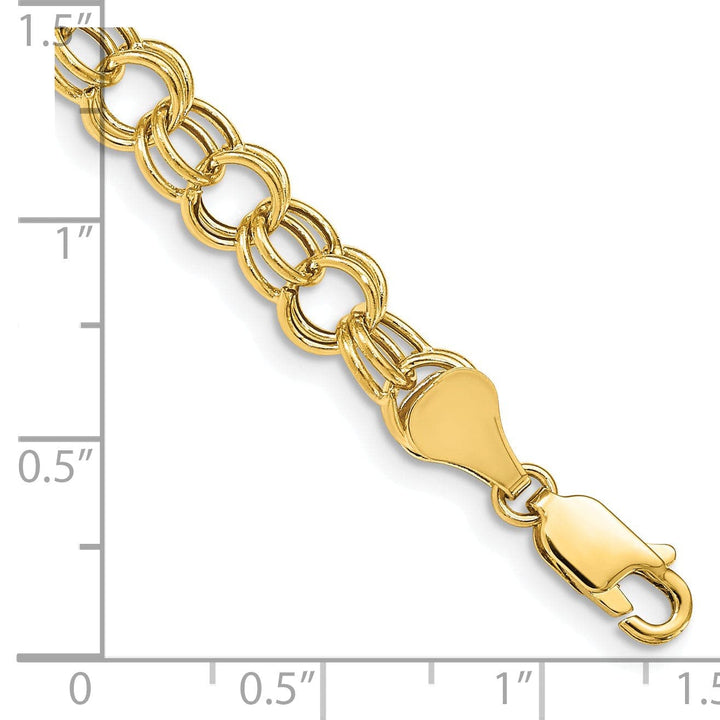Lovely Rita's Bracelets 14k Yellow Gold Charm Bracelet, 6-mm, 8-inch, Semi-Solid Link Design