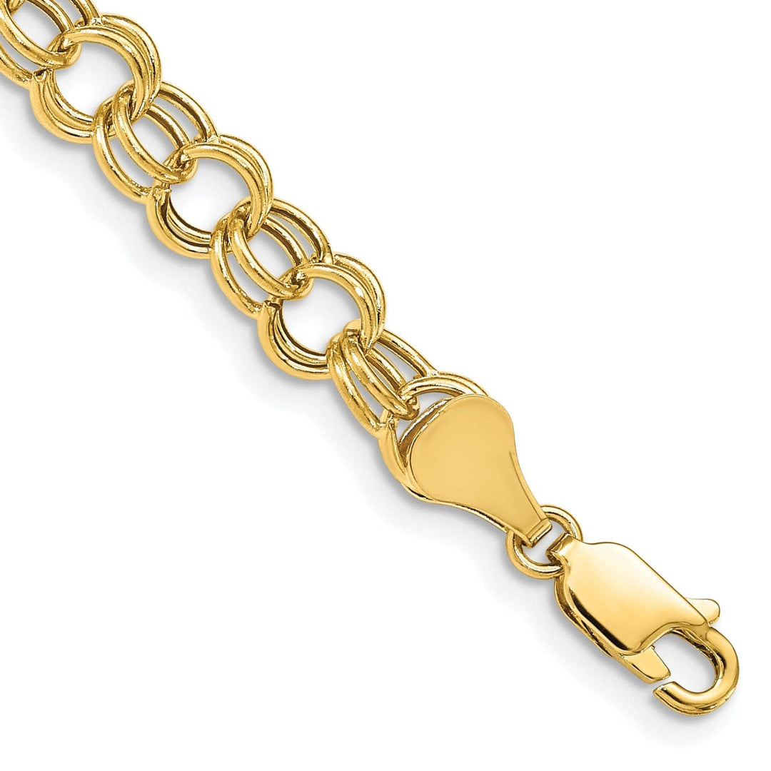Lovely Rita's Bracelets 14k Yellow Gold Charm Bracelet, 6-mm, 8-inch, Semi-Solid Link Design