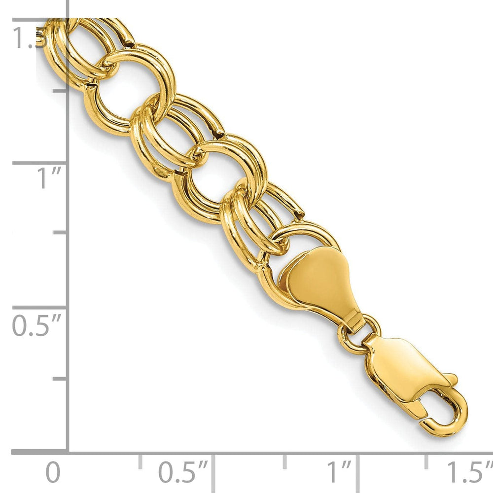 Lovely Rita's Bracelets 14k Yellow Gold Charm Bracelet, 8.5mm, 7-inch, Semi-Solid Link Design