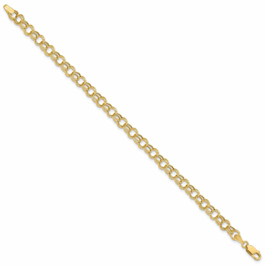 Lovely Rita's Bracelets 14k Yellow Gold Charm Bracelet - 8-inch, 6mm, Lobster Clasp