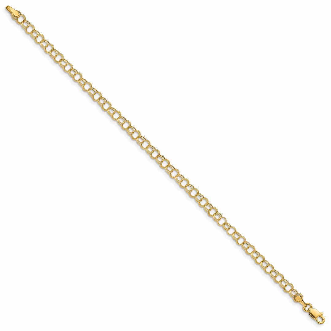 Lovely Rita's Bracelets 14K Yellow Gold Charm Bracelet - Double Link, Semi-4-MM Wide, 8-inch