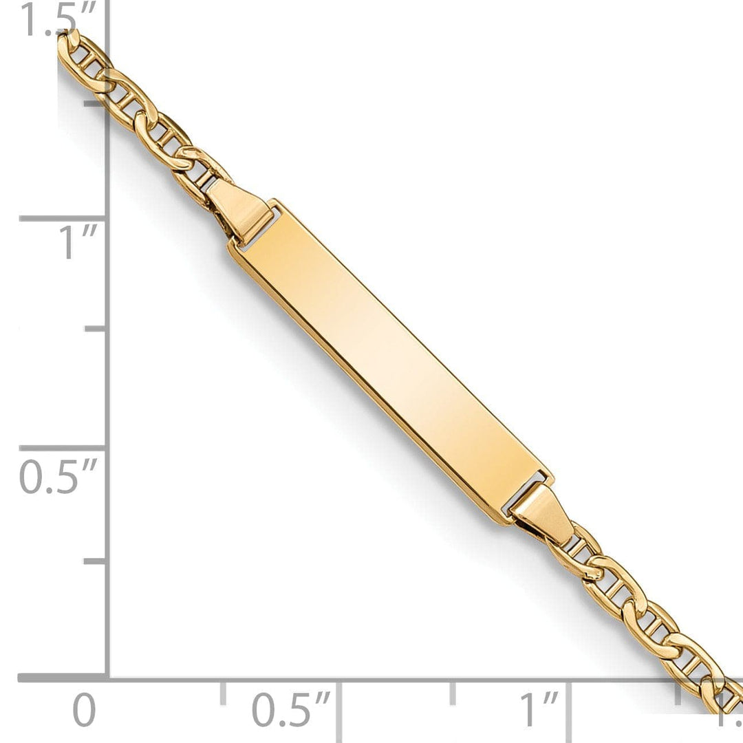Lovely Rita's Bracelets 14K Yellow Gold Childrens Anchor ID Bracelet
