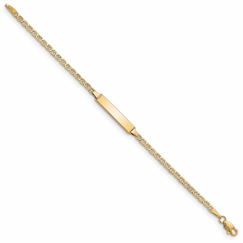 Lovely Rita's Bracelets 14K Yellow Gold Childrens Anchor ID Bracelet