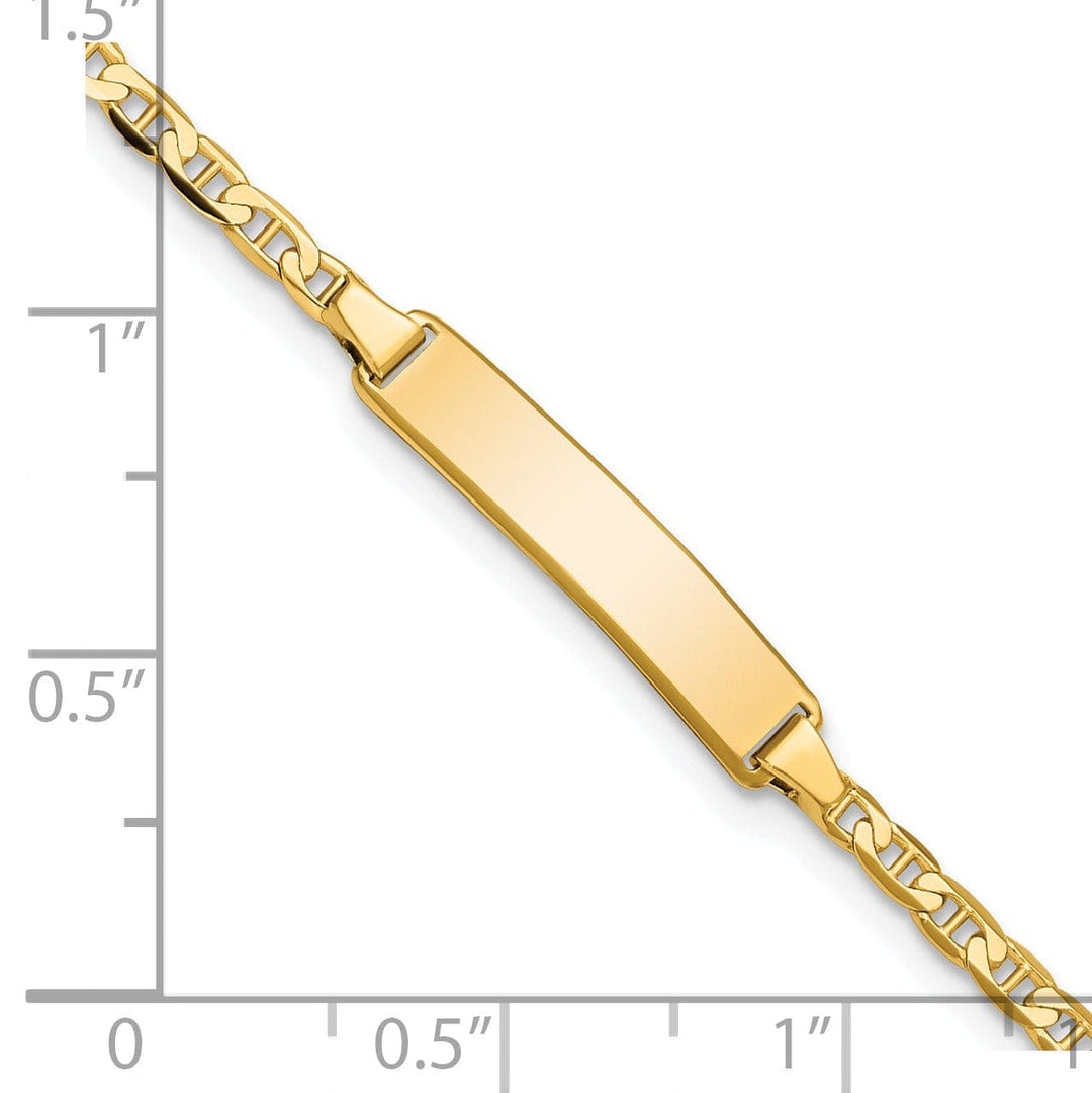Lovely Rita's Bracelets 14K Yellow Gold Childrens Anchor ID Bracelet