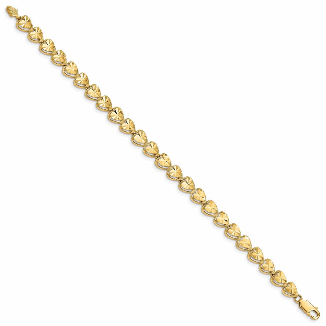 Lovely Rita's Bracelets 14k yellow gold cut-out heart bracelet 7-inch