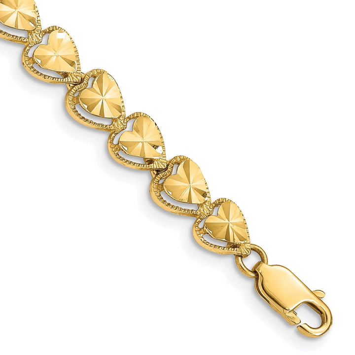 Lovely Rita's Bracelets 14k yellow gold cut-out heart bracelet 7-inch