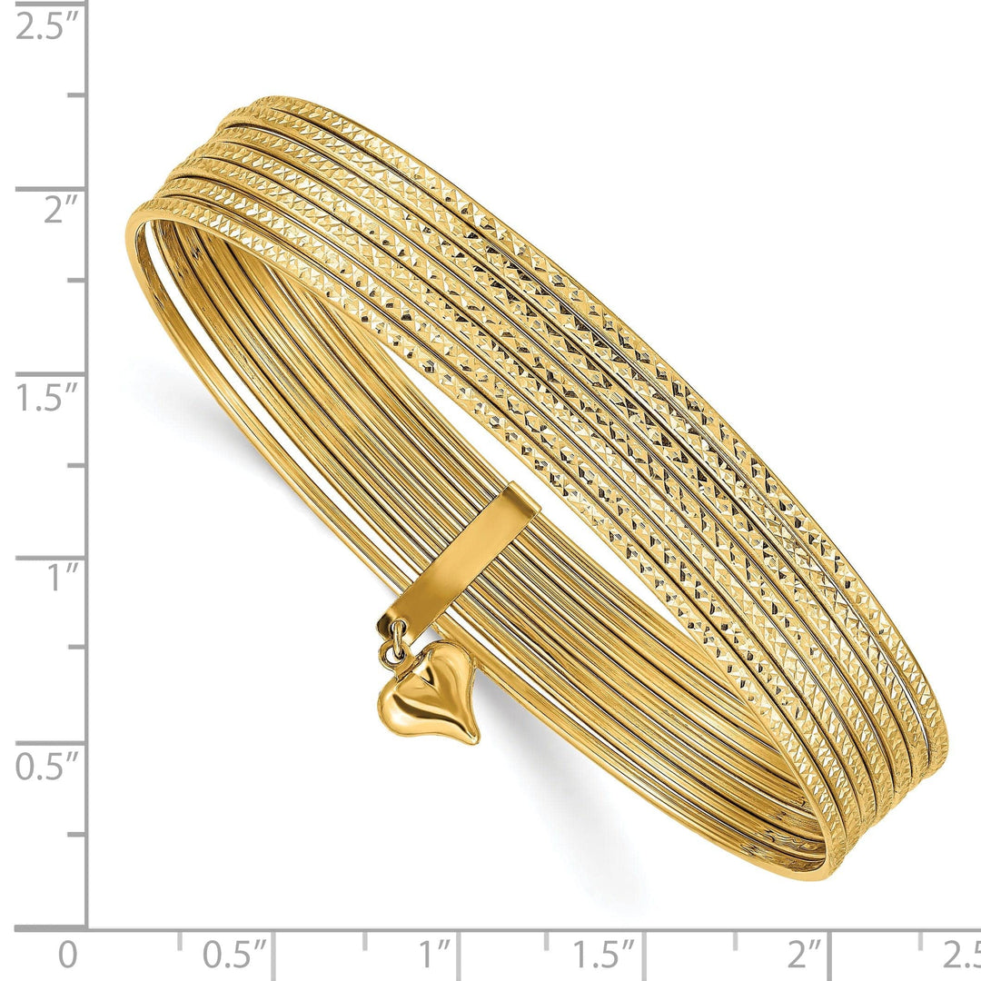 Lovely Rita's Bracelets 14k Yellow Gold D.C Slip On Set of 7 Slip On Bangles