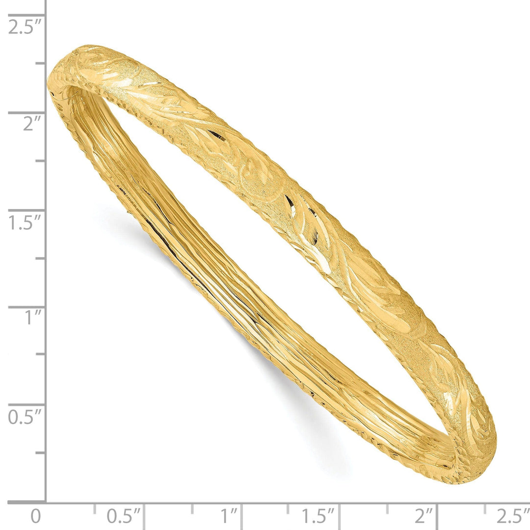 Lovely Rita's Bracelets 14k Yellow Gold Diamond Cut Bangle