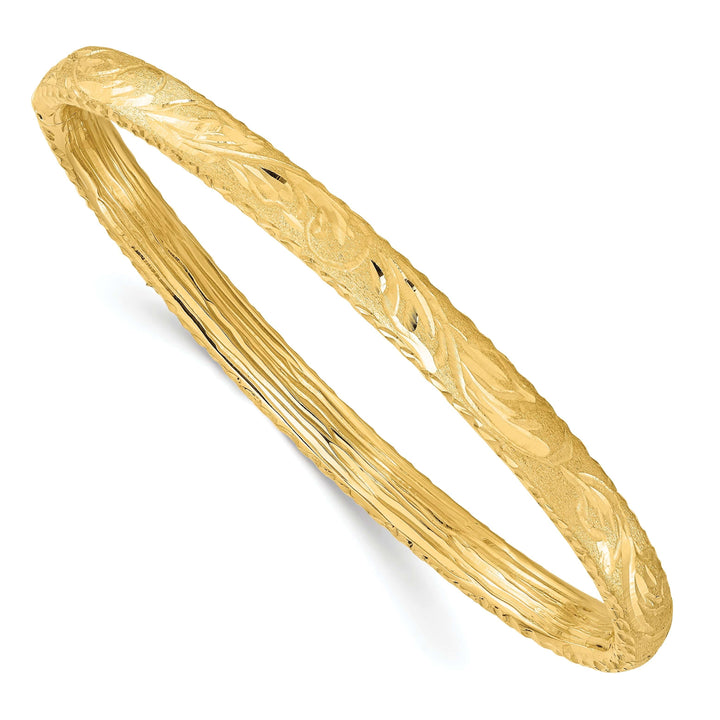 Lovely Rita's Bracelets 14k Yellow Gold Diamond Cut Bangle