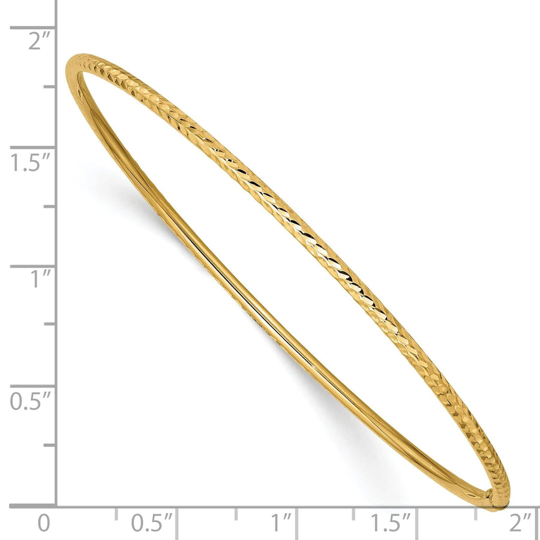 Lovely Rita's Bracelets 14k Yellow Gold Diamond Cut Tube Slip-on Bangle
