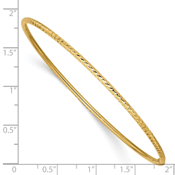 Lovely Rita's Bracelets 14k Yellow Gold Diamond Cut Tube Slip-on Bangle