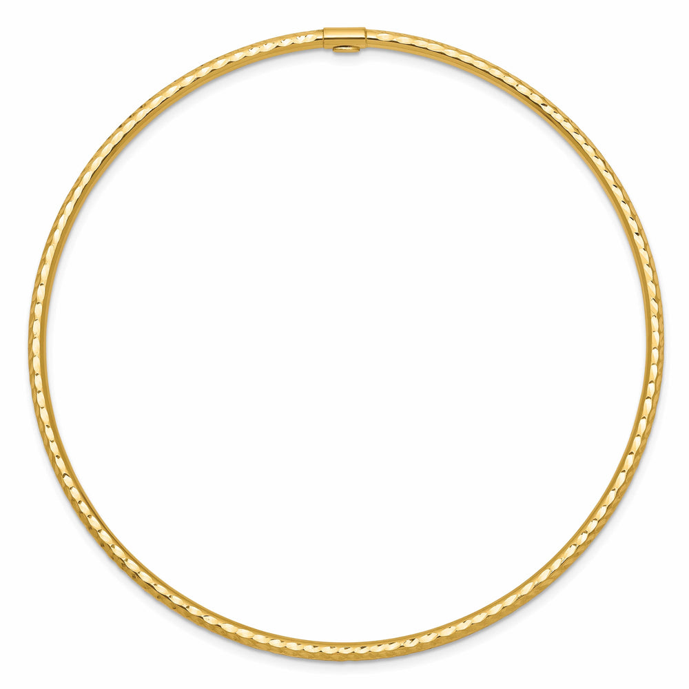 Lovely Rita's Bracelets 14k Yellow Gold Diamond Cut Tube Slip-on Bangle