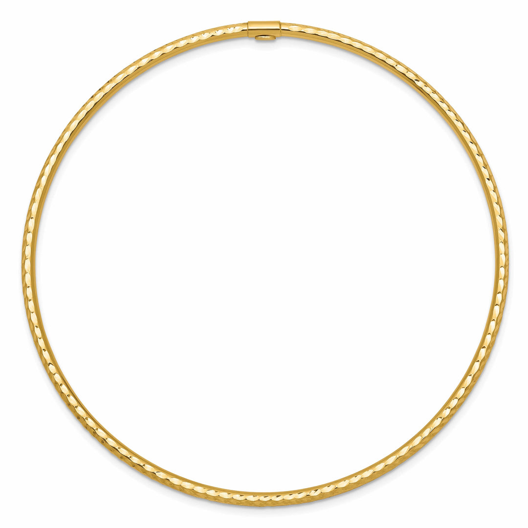 Lovely Rita's Bracelets 14k Yellow Gold Diamond Cut Tube Slip-on Bangle