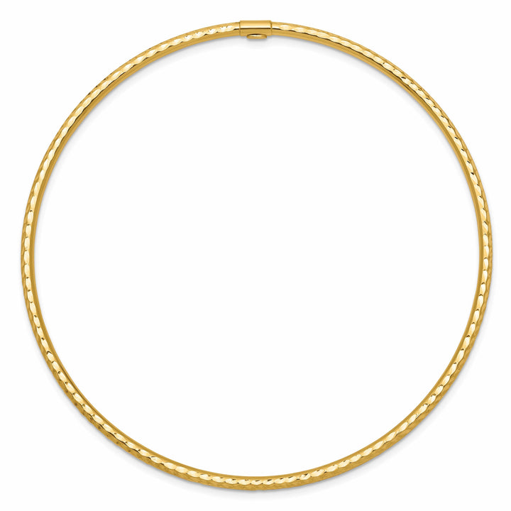 Lovely Rita's Bracelets 14k Yellow Gold Diamond Cut Tube Slip-on Bangle