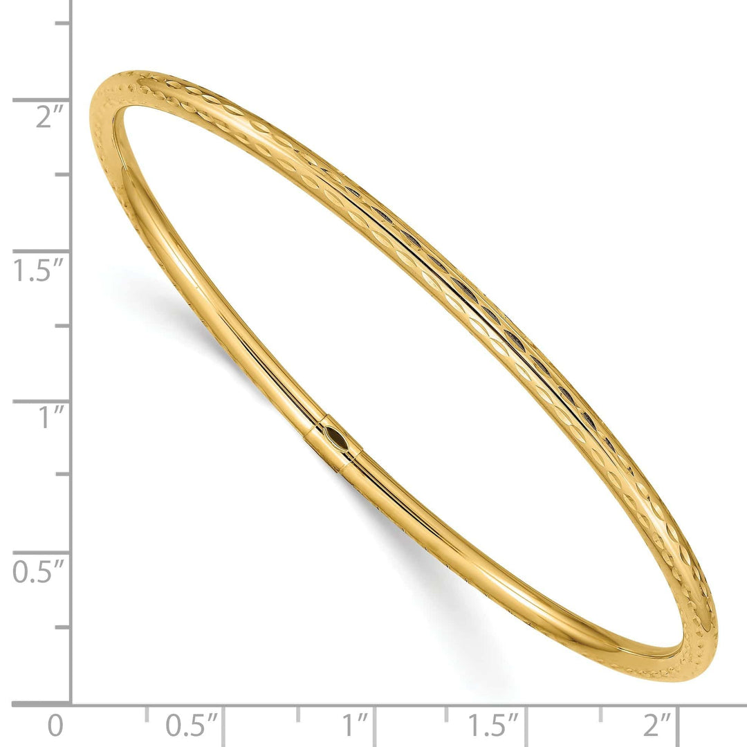 Lovely Rita's Bracelets 14k Yellow Gold Diamond Cut Tube Slip-on Bangle
