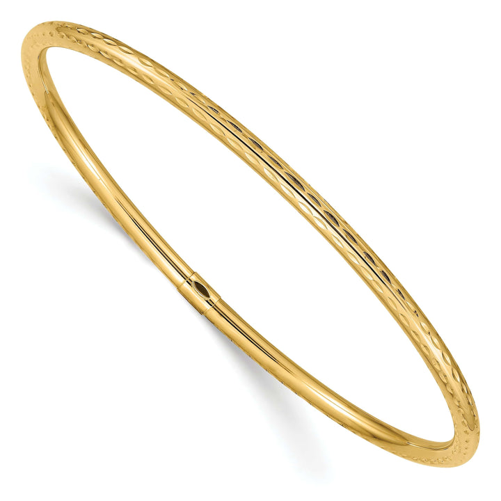 Lovely Rita's Bracelets 14k Yellow Gold Diamond Cut Tube Slip-on Bangle