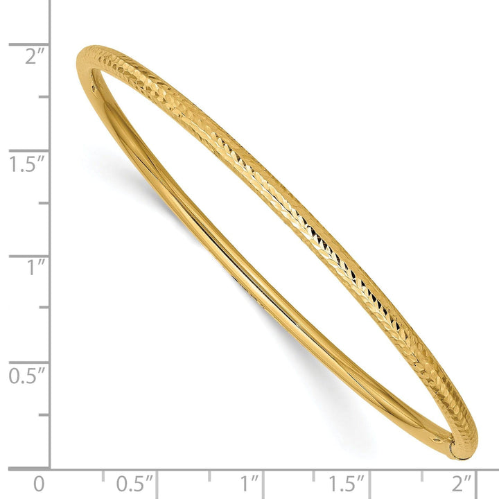 Lovely Rita's Bracelets 14k Yellow Gold Diamond Cut Tube Slip-on Bangle