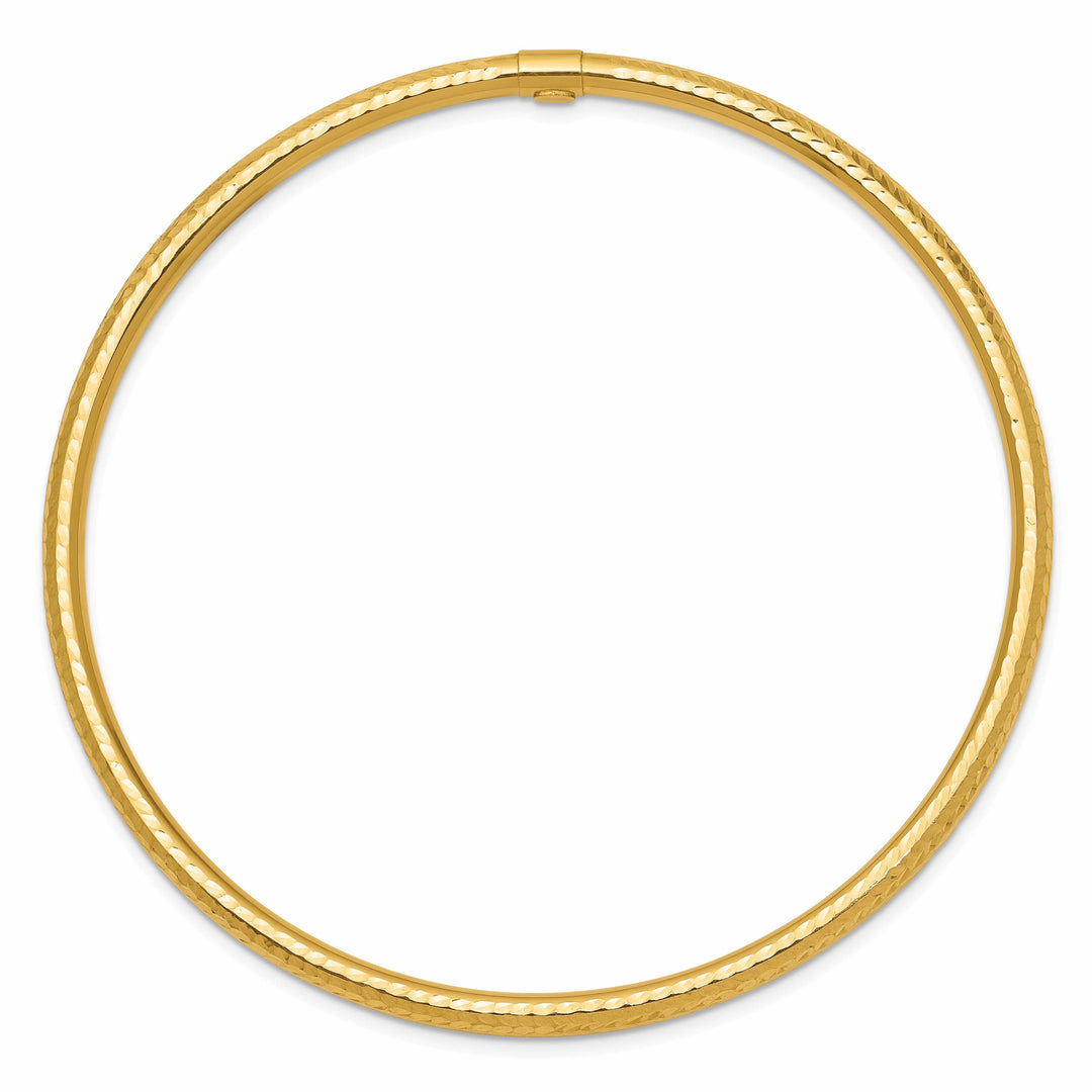 Lovely Rita's Bracelets 14k Yellow Gold Diamond Cut Tube Slip-on Bangle