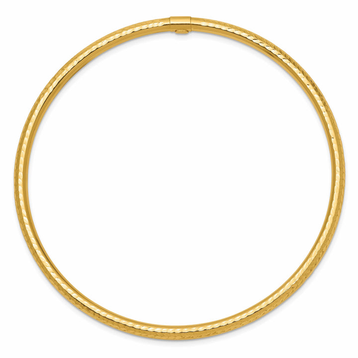 Lovely Rita's Bracelets 14k Yellow Gold Diamond Cut Tube Slip-on Bangle