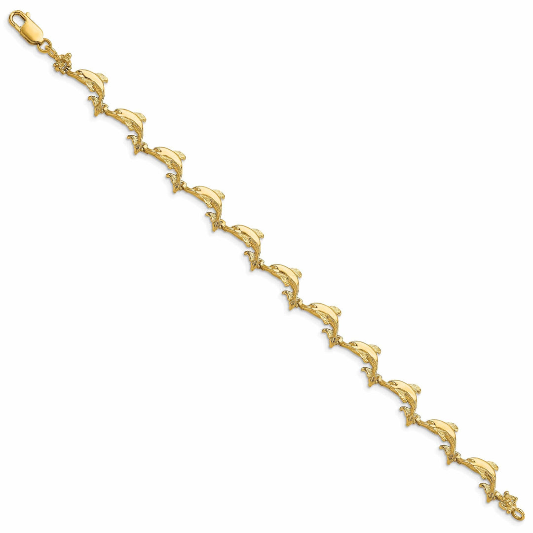 Lovely Rita's Bracelets 14k Yellow Gold Dolphin Bracelet - 7.25 inch, 5.31-mm wide