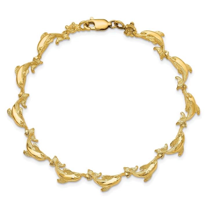 Lovely Rita's Bracelets 14k Yellow Gold Dolphin Bracelet - 7.25 inch, 5.31-mm wide