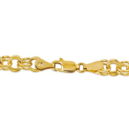 Lovely Rita's Bracelets 14k Yellow Gold Double Link Charm Bracelet