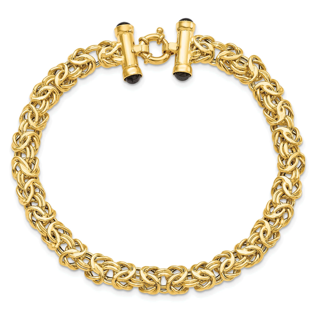 Lovely Rita's Bracelets 14k Yellow Gold Fancy Link Black Onyx Bracelet