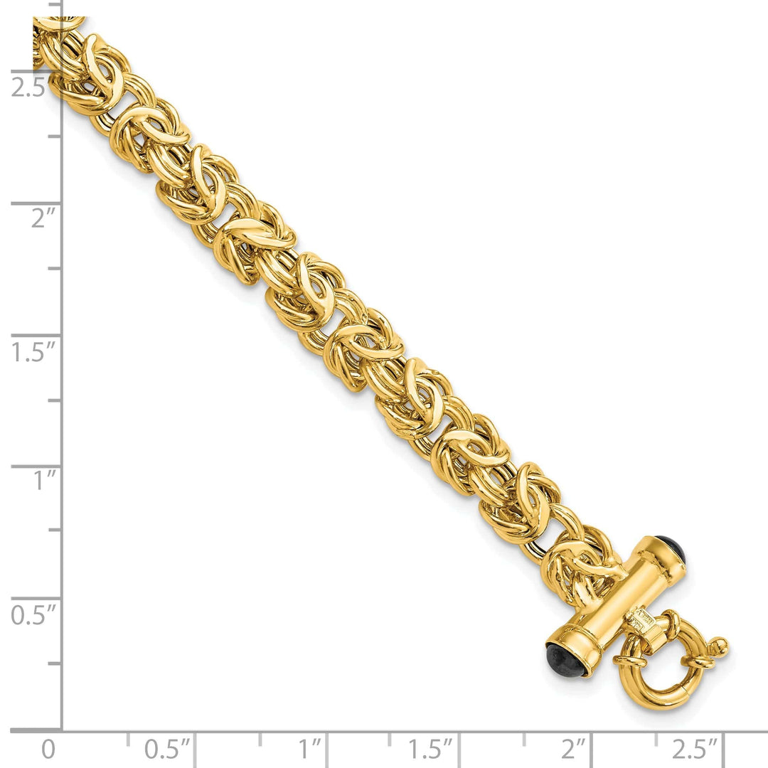 Lovely Rita's Bracelets 14k Yellow Gold Fancy Link Black Onyx Bracelet