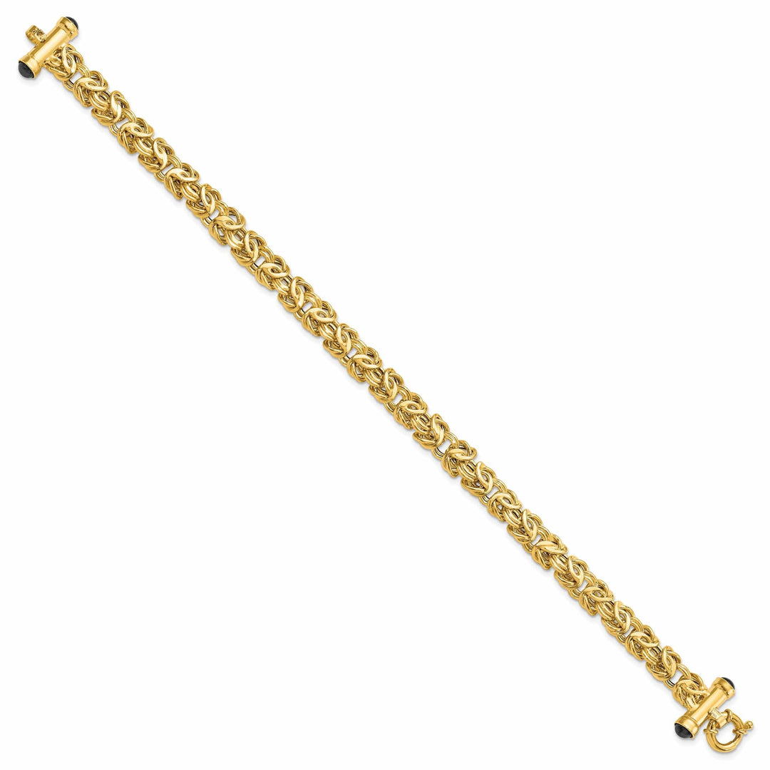 Lovely Rita's Bracelets 14k Yellow Gold Fancy Link Black Onyx Bracelet