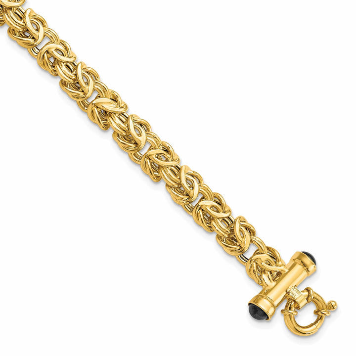 Lovely Rita's Bracelets 14k Yellow Gold Fancy Link Black Onyx Bracelet