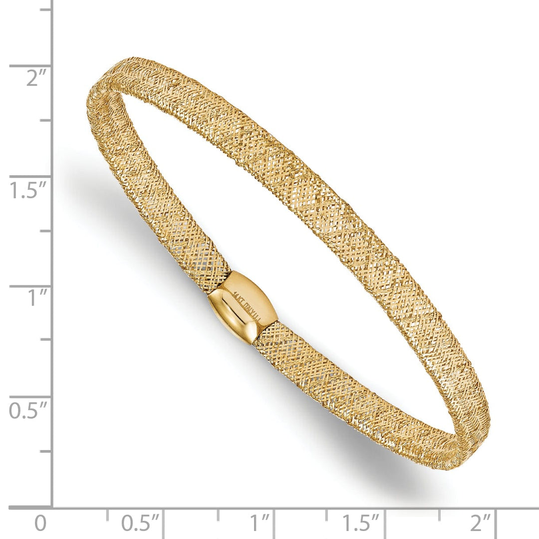 Lovely Rita's Bracelets 14k Yellow Gold Fancy Stretch 7.5-Inch Bangle Bracelet