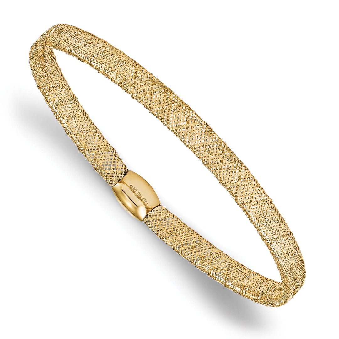 Lovely Rita's Bracelets 14k Yellow Gold Fancy Stretch 7.5-Inch Bangle Bracelet