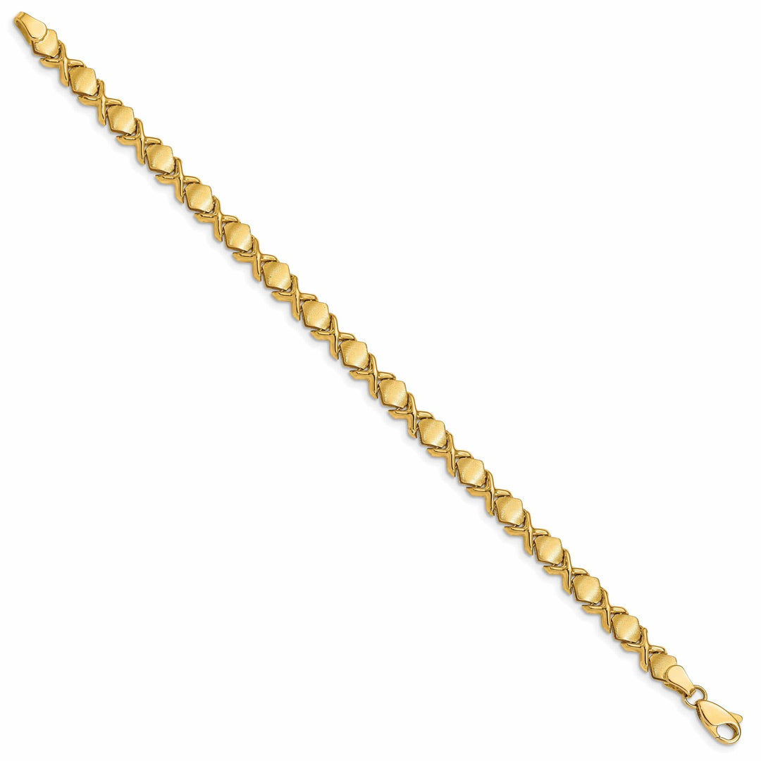 Lovely Rita's Bracelets 14K yellow gold Fancy X bracelet 7-inch