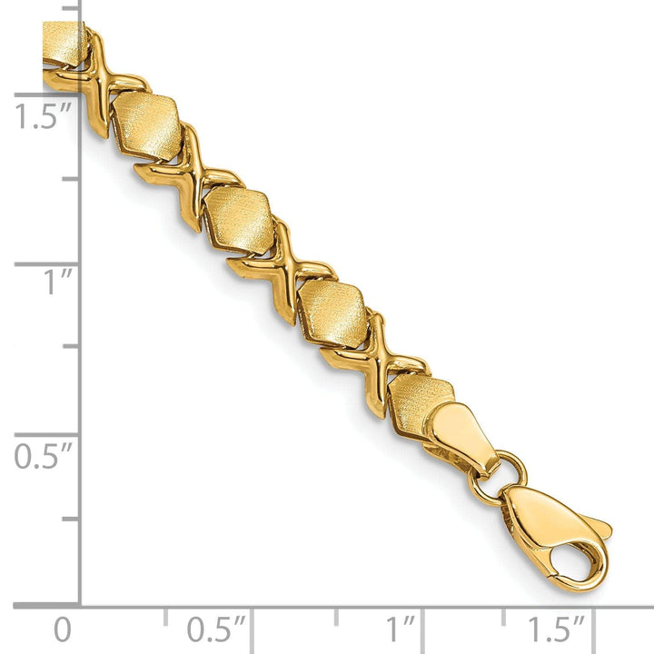 Lovely Rita's Bracelets 14K yellow gold Fancy X bracelet 7-inch
