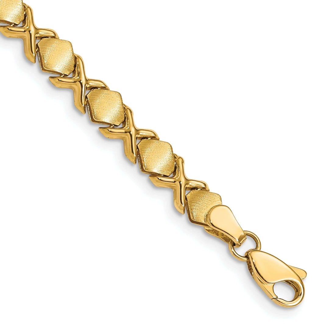 Lovely Rita's Bracelets 14K yellow gold Fancy X bracelet 7-inch
