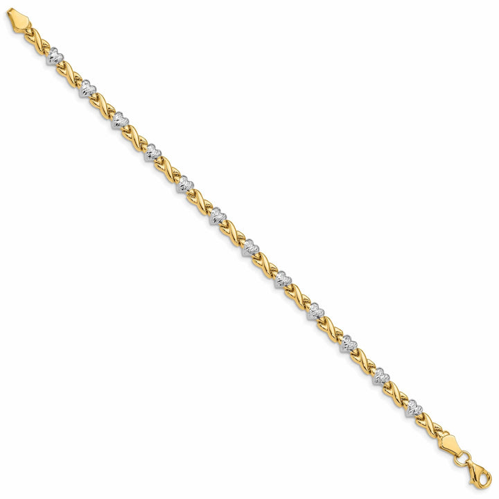 Lovely Rita's Bracelets 14k yellow gold Hearts and X bracelet 7-inch