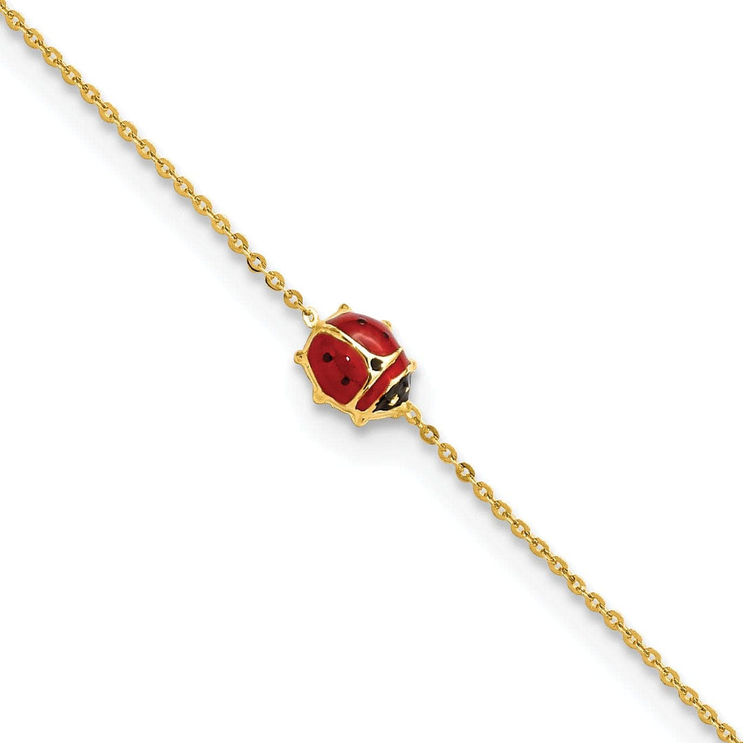 Lovely Rita's Bracelets 14k Yellow Gold Lady Bug 6.5-Inch Bracelet