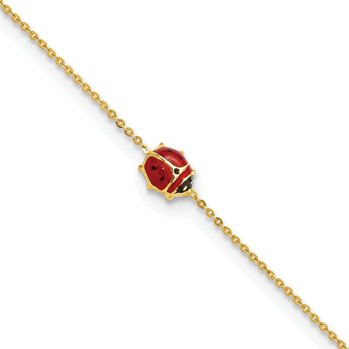 Lovely Rita's Bracelets 14k Yellow Gold Lady Bug 6.5-Inch Bracelet