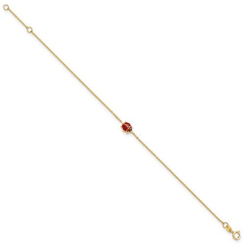 Lovely Rita's Bracelets 14k Yellow Gold Lady Bug 6.5-Inch Bracelet