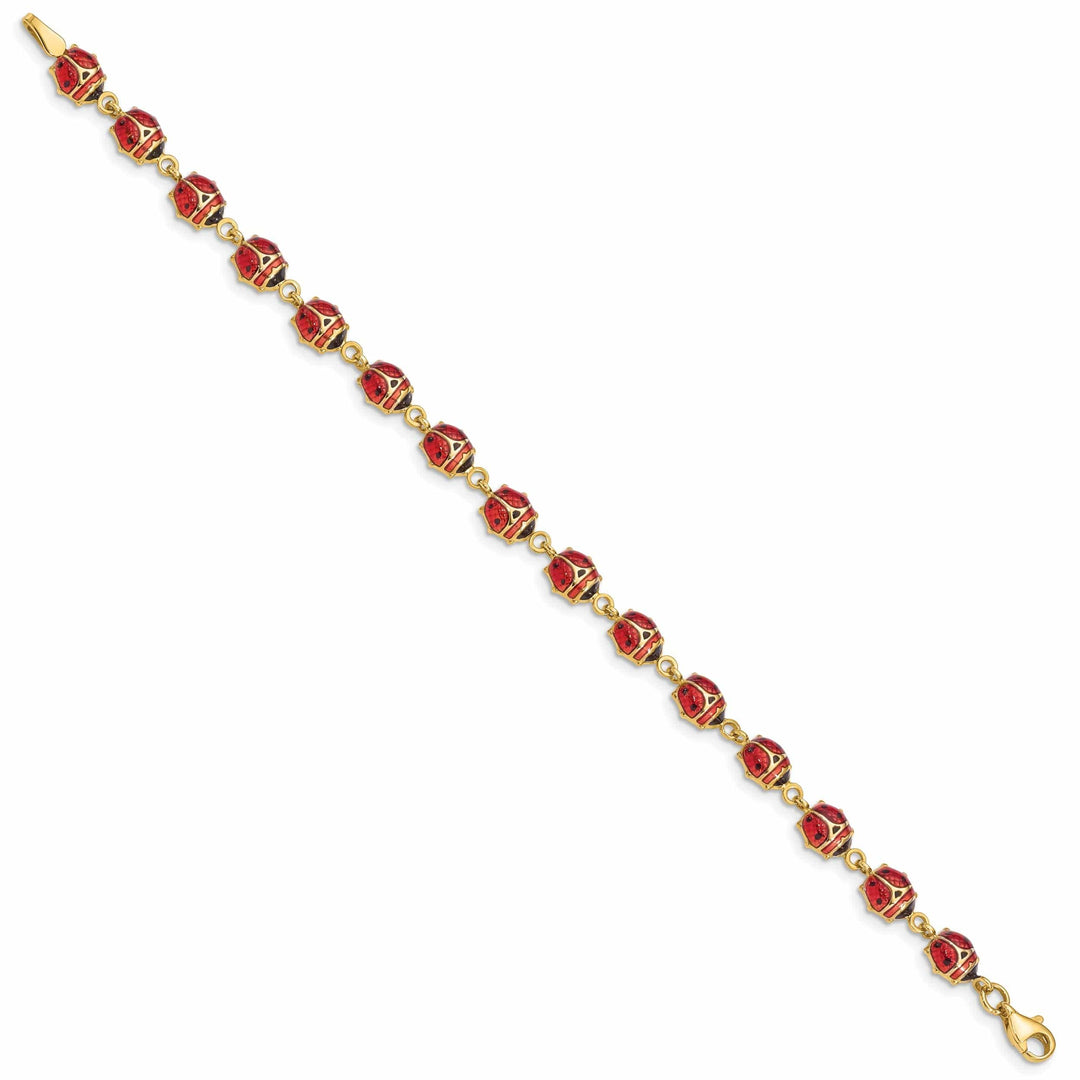 Lovely Rita's Bracelets 14k Yellow Gold Lady Bug Design Bracelet 7-inch