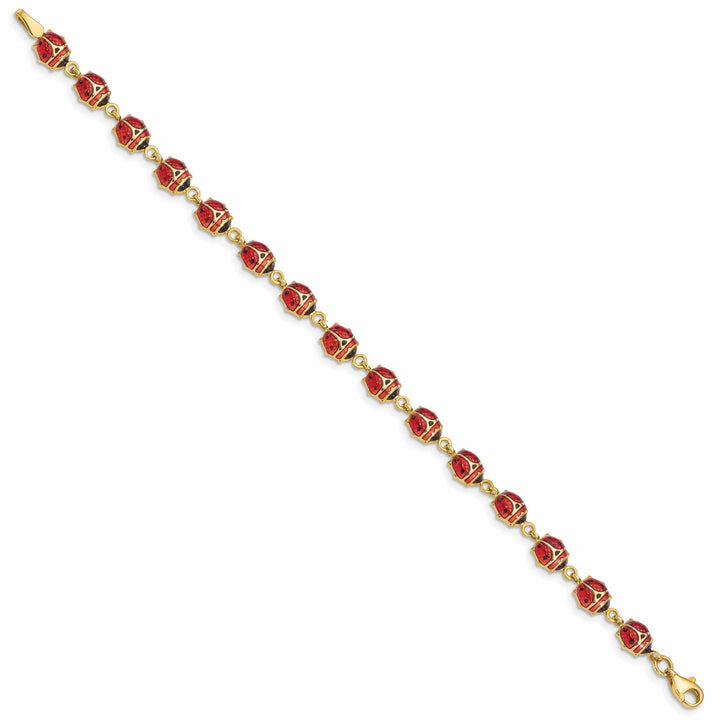 Lovely Rita's Bracelets 14k Yellow Gold Lady Bug Design Bracelet 7-inch