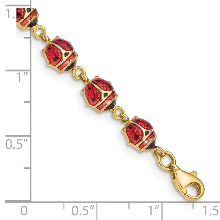 Lovely Rita's Bracelets 14k Yellow Gold Lady Bug Design Bracelet 7-inch