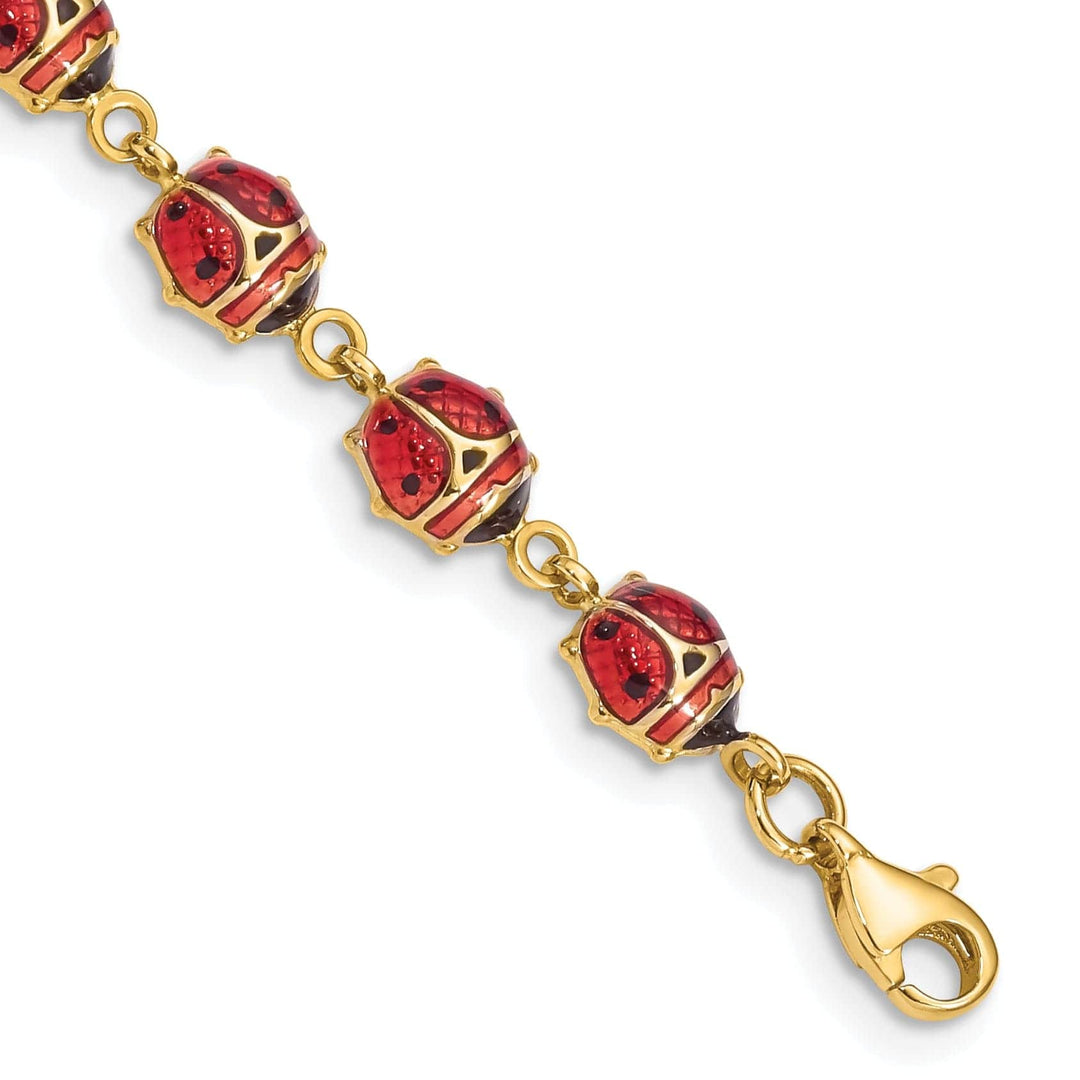 Lovely Rita's Bracelets 14k Yellow Gold Lady Bug Design Bracelet 7-inch