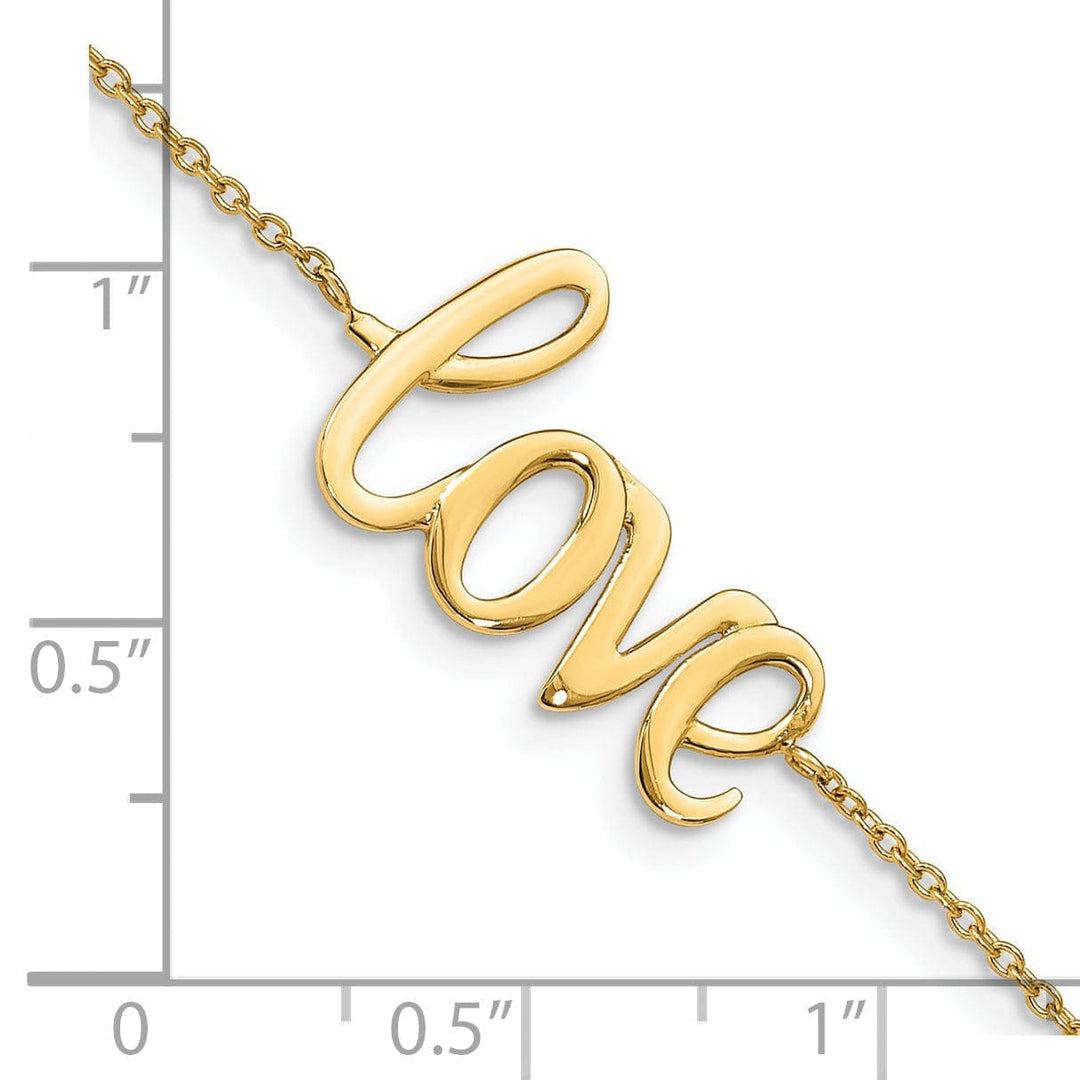 Lovely Rita's Bracelets 14K yellow gold LOVE bracelet polished 7-inch, 13-mm wide bracelet