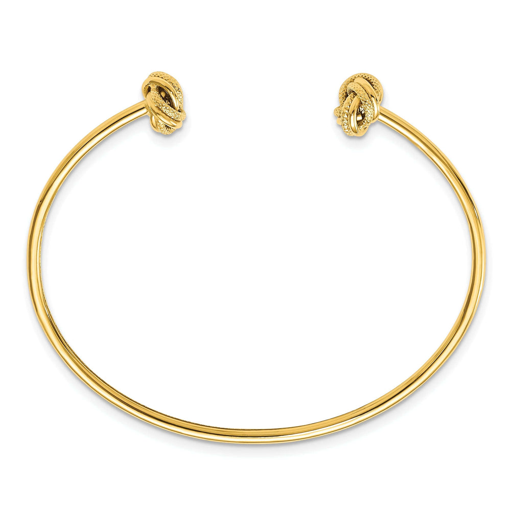 Lovely Rita's Bracelets 14k Yellow Gold Love Knot Flexible Cuff Bangle